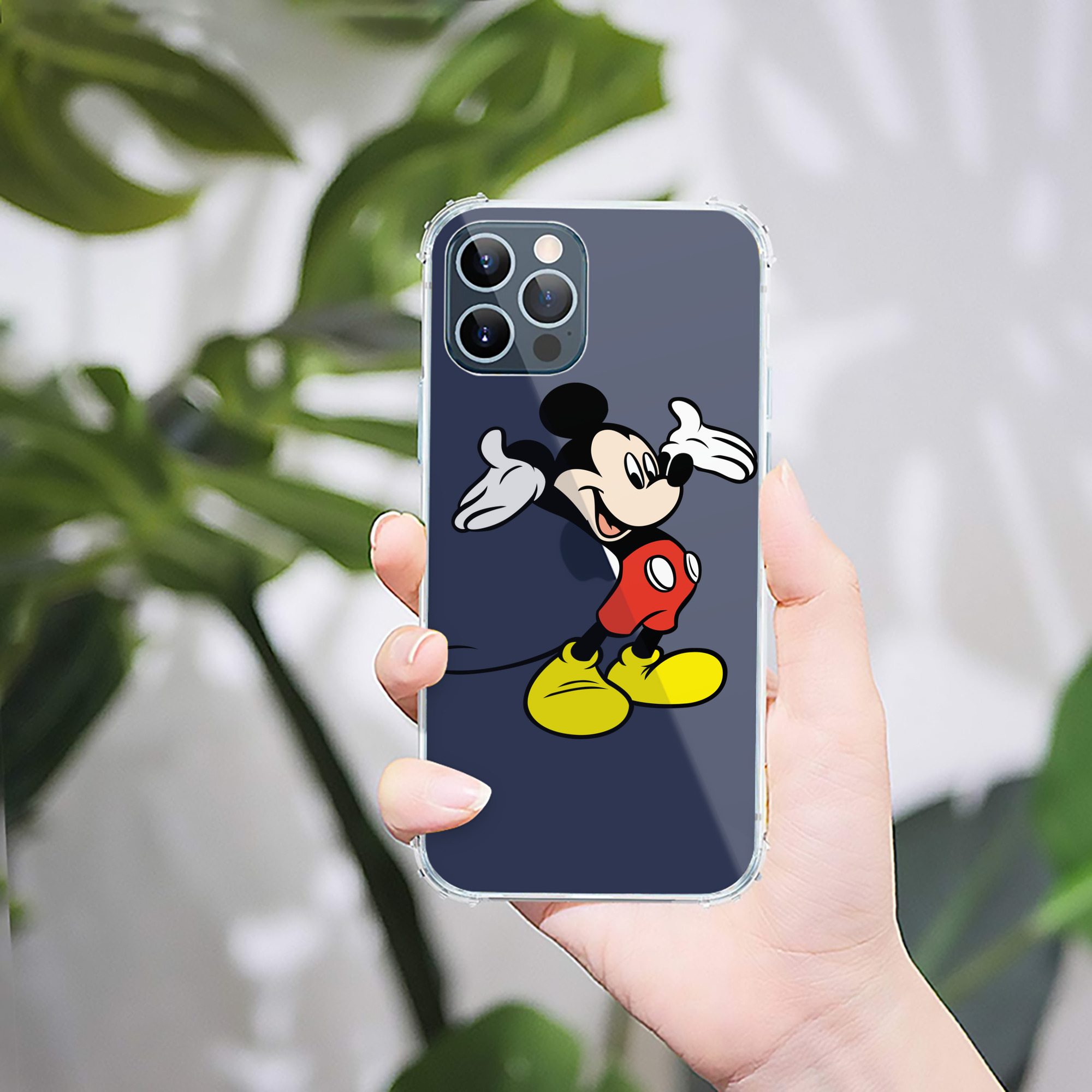 （画像用） ミッキーマウス Mickey Mouse 【iPhone 12シリーズ対応】透明スマホケース（クリアソフトケース）